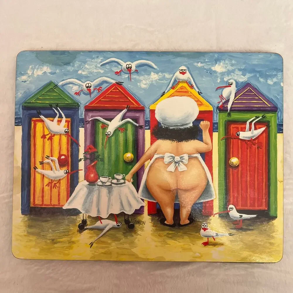 Maxwell‎ Williams 2007 Designer Hard Back Cork Placemats by Sue Janson Set of 6
